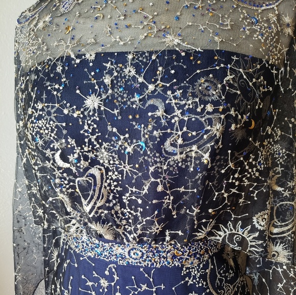 neptune metallic embroidered gown